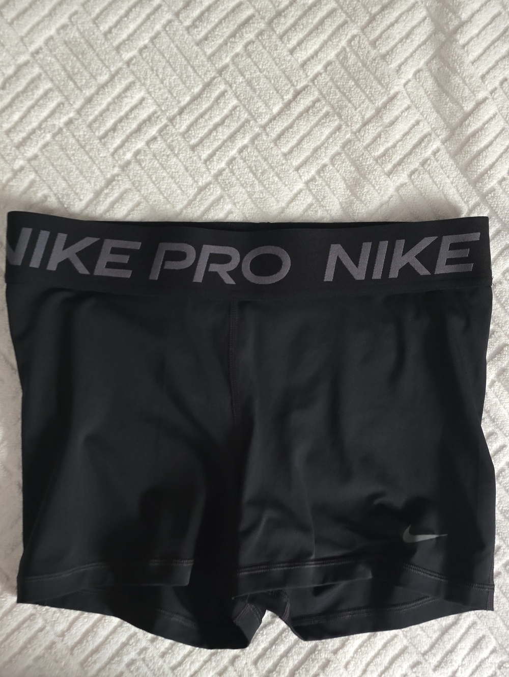 Nike Black Performance Compression Shorts with Gray Waistband Logo